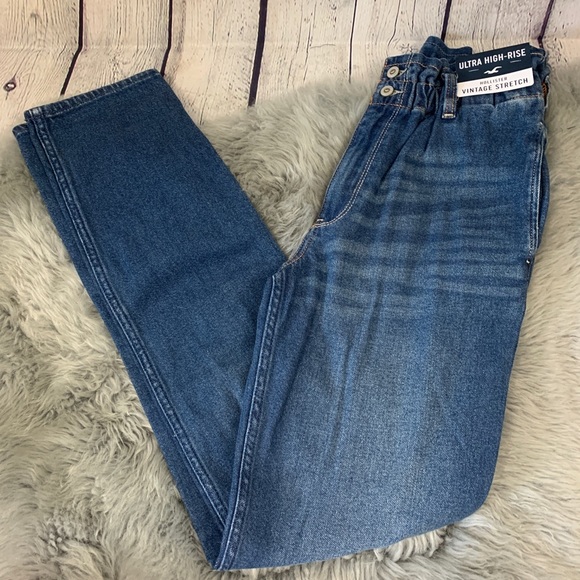 hollister paper bag mom jeans